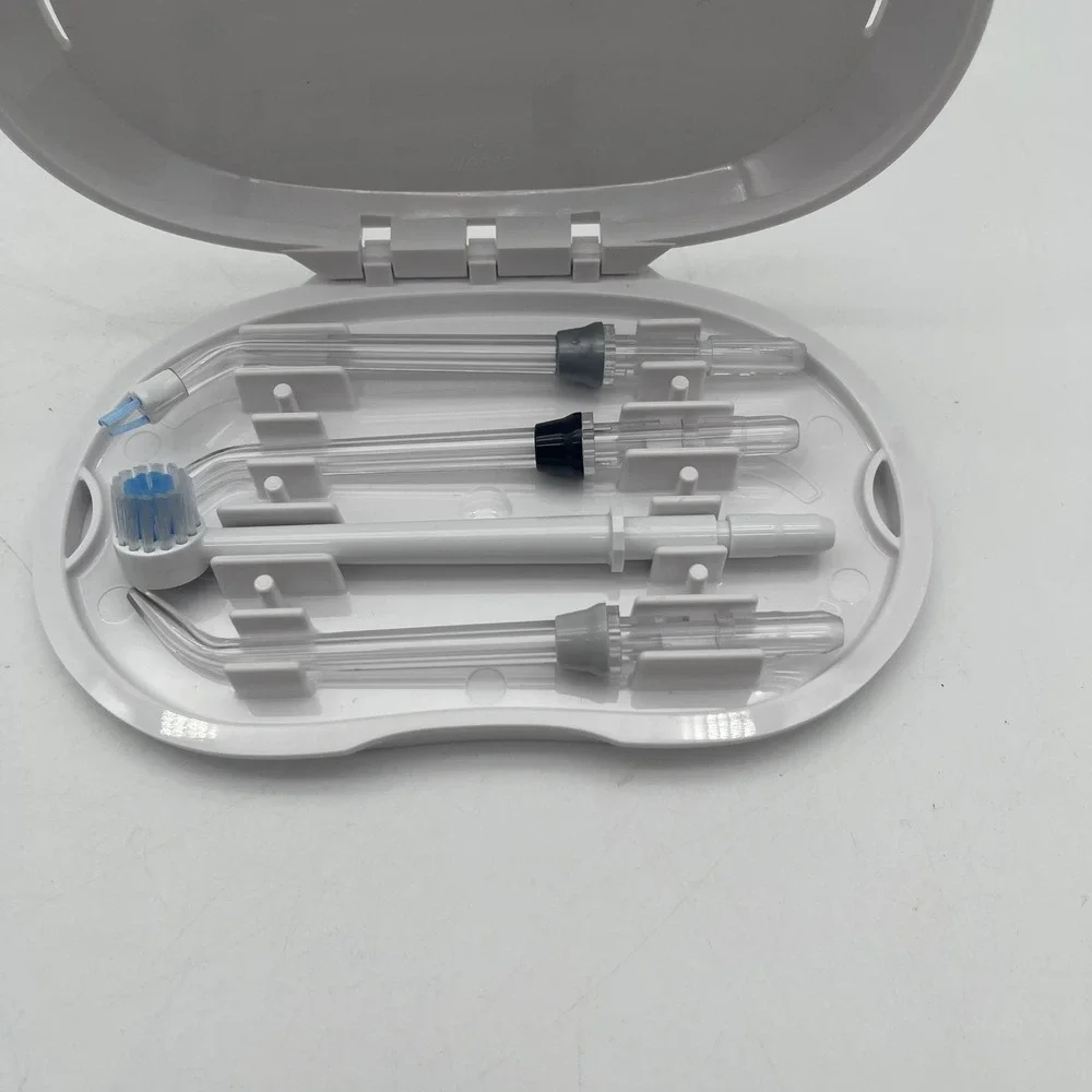 Waterpik Water Flosser Tip Storage Case with 4 Replacement Tips White Ventilated